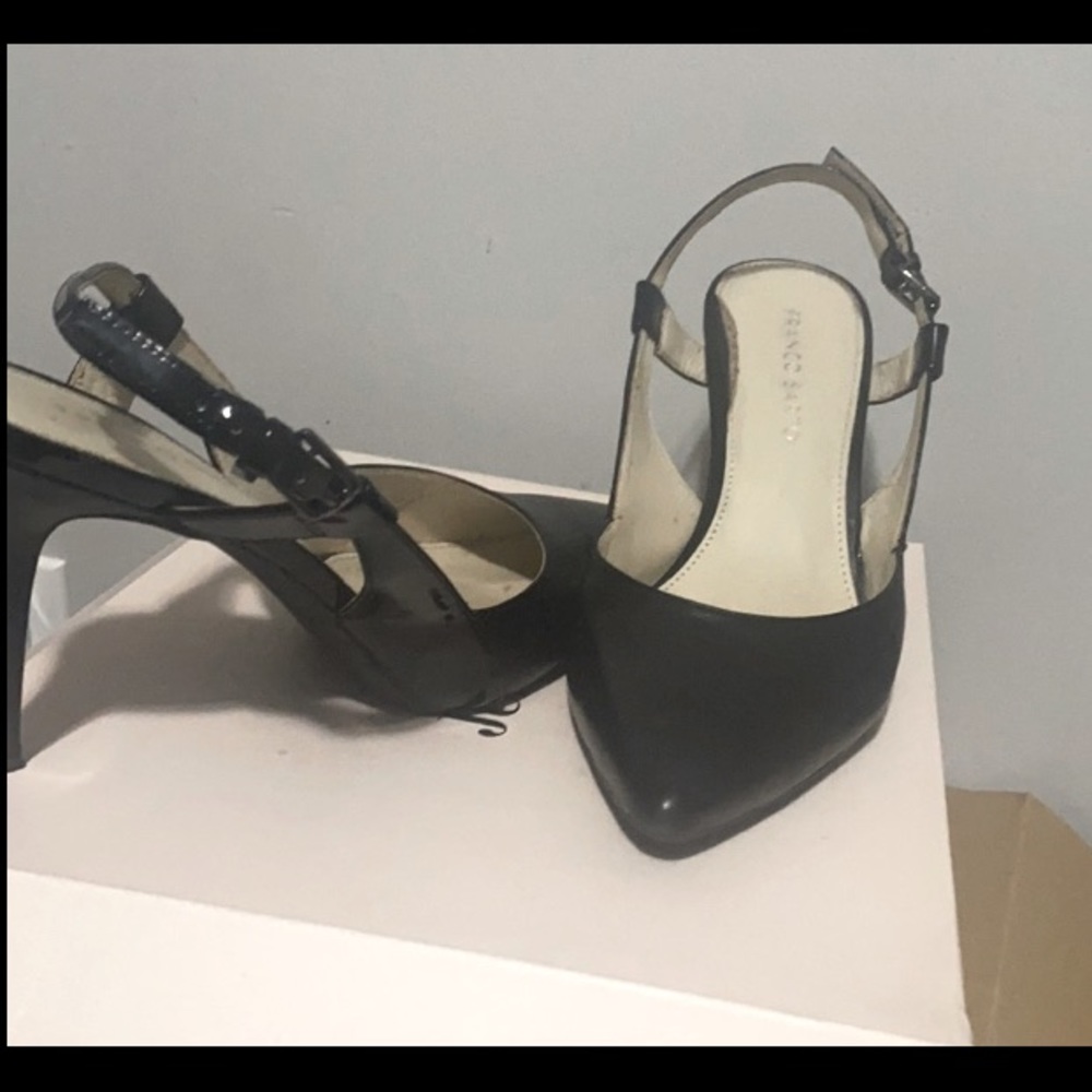 Lovely comfortable Franco Sarto black sling back pumps. for work or date night